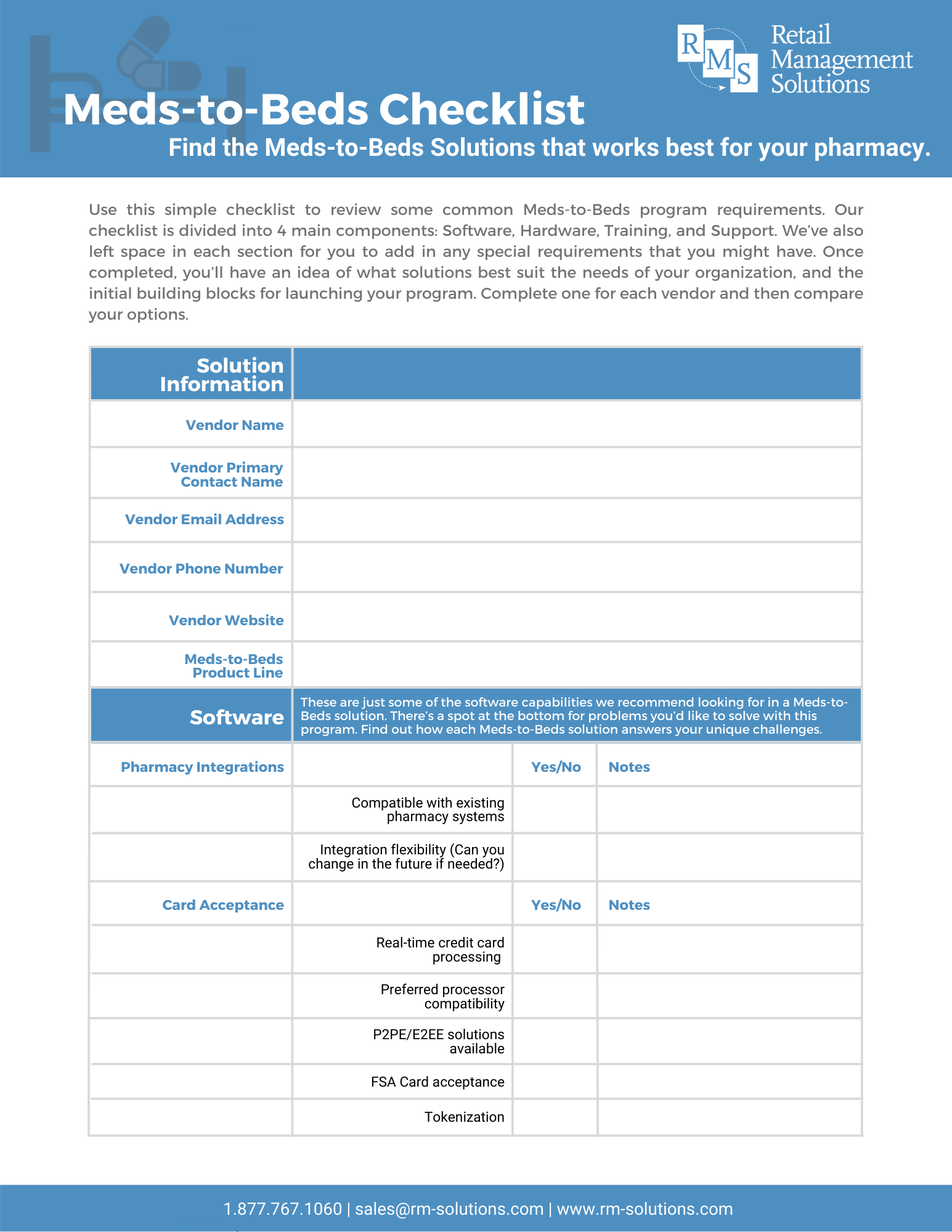 Meds-to-Beds Checklist